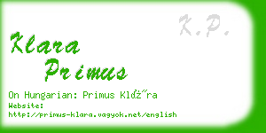 klara primus business card